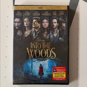 Disney Into the Woods DVD with Blue and Red Accents